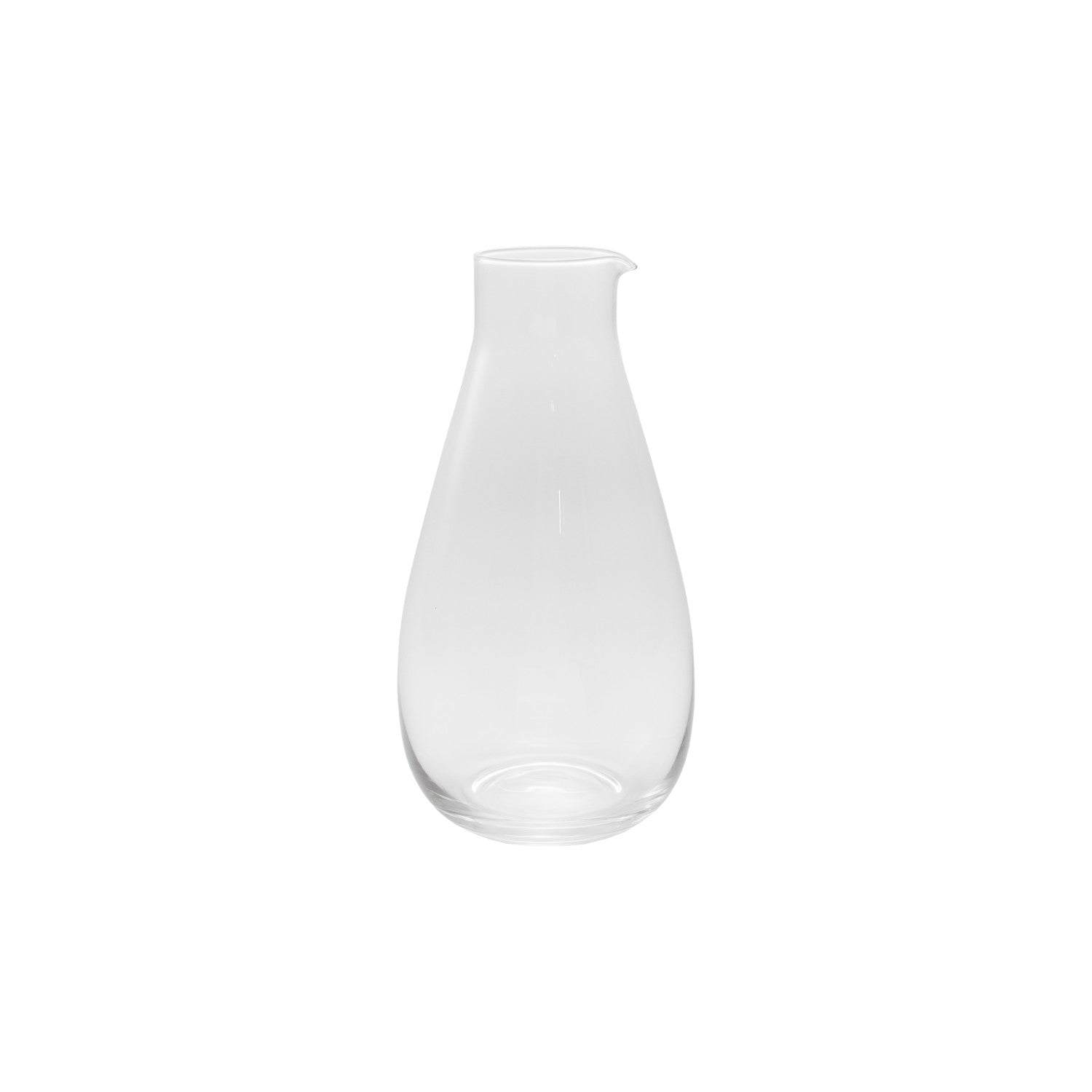 Clear glass vase on a white background
