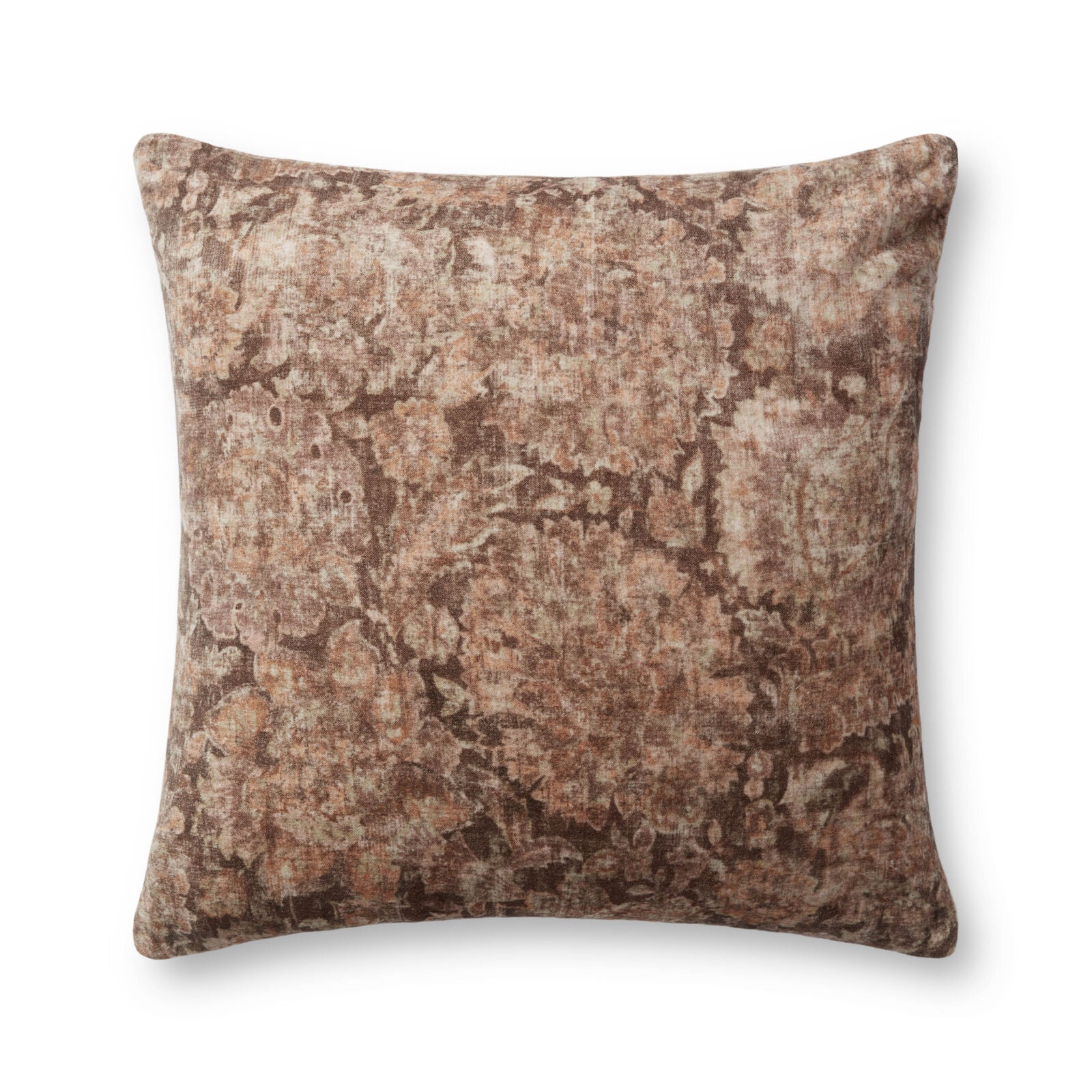 Textured brown pillow on a white background
