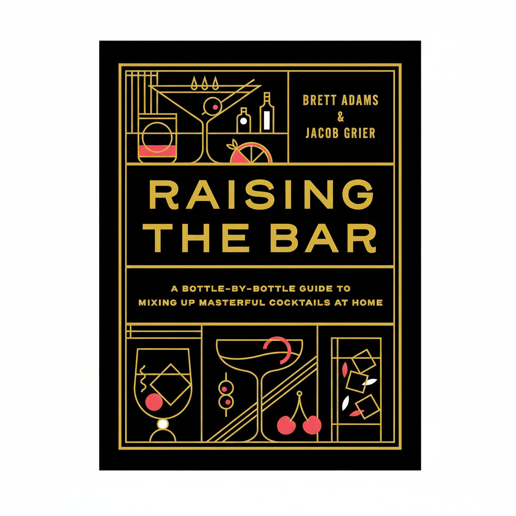 Book cover of 'Raising the Bar' with cocktail illustrations and author names.