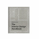 Book cover of 'The Interior Design Handbook' by Frida Ramstedt with a floor plan illustration on a textured gray background.