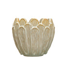 Debossed Stoneware Flower Shaped Planter