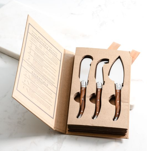 Wood Grain Cheese Knife 3-piece Gift Set