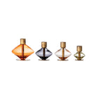 Glass and Metal Taper Holders, Set of 4