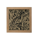 Wood Framed Glass Wall Décor w/ Abstract Image (Hangs Vertically & Horizontally)