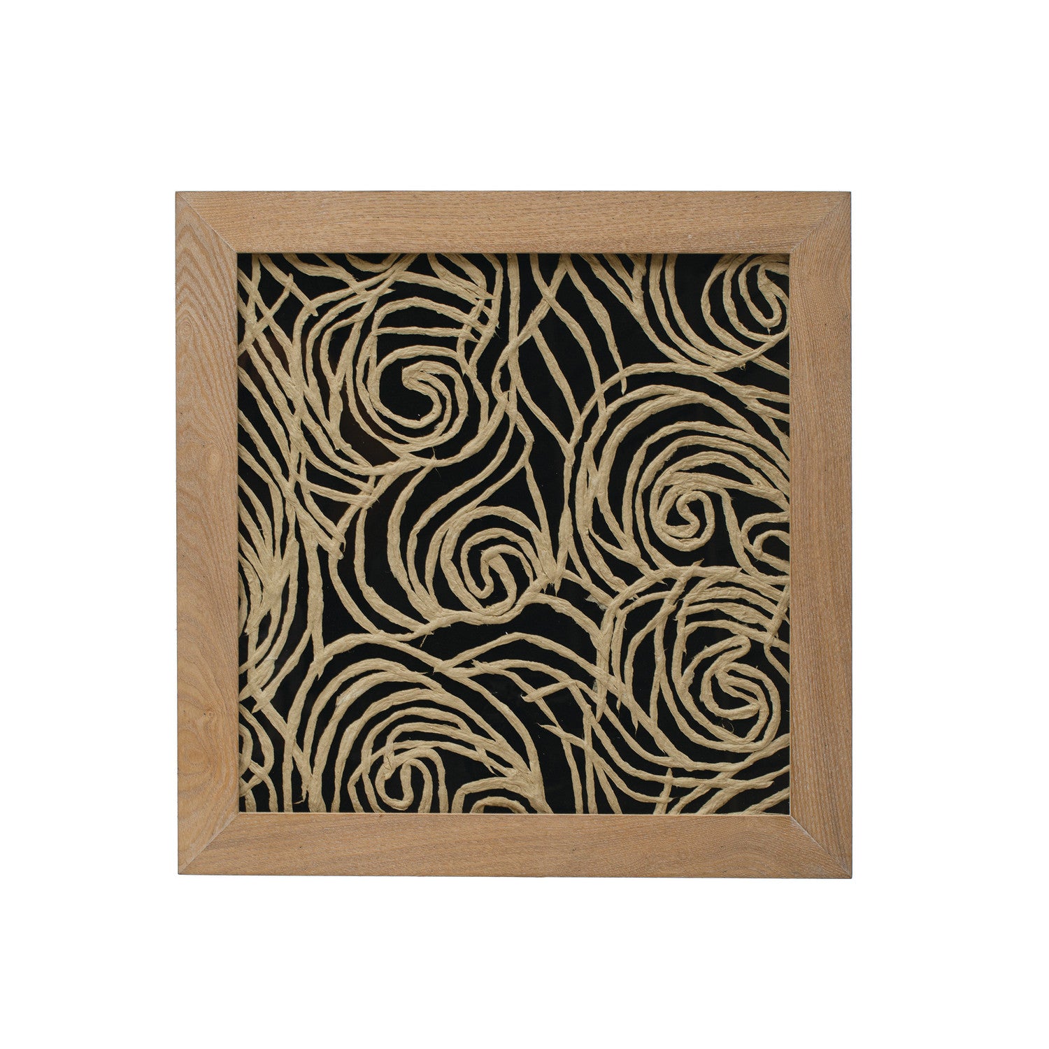 Wood Framed Glass Wall Décor w/ Abstract Image (Hangs Vertically & Horizontally)