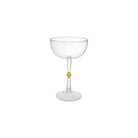 4 oz. Hand-Blown Stemmed Coupe Glass with Cream Color Ball on Stem