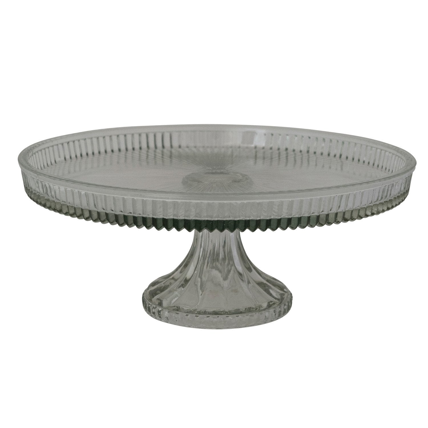 Pressed Glass Pedestal with Lip