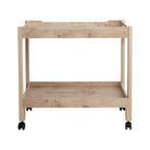 MDF & Burl Wood Veneer 2-Tier Bar Cart on Casters, Natural, KD