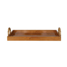 Decorative MDF & Burl Wood Veneer Tray with Bamboo Handles