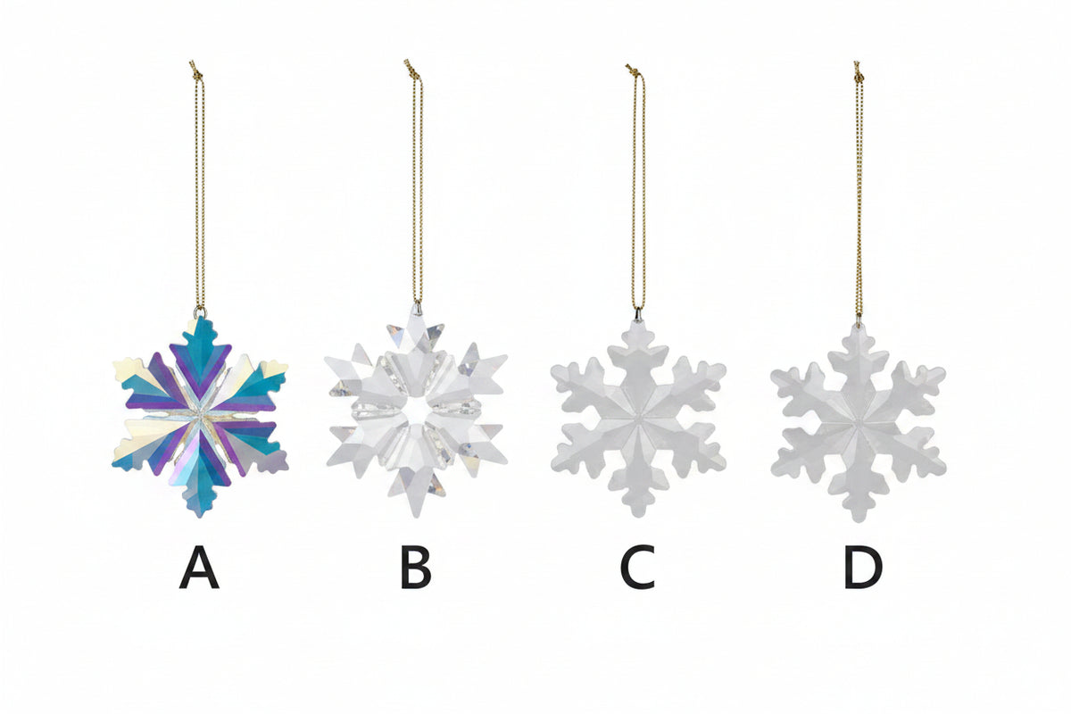 Crystal Snowflake Ornament, 4 Styles