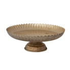 Metal Scalloped Pedestal, Antique Gold Finish