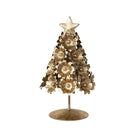 Metal Flowers Christmas Tree with Star, Gold Finish
