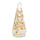 Hand-Blown Etched Glass Tree with Design, Gold Finish
