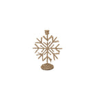 Metal Snowflake Shaped Taper Holder with Glitter